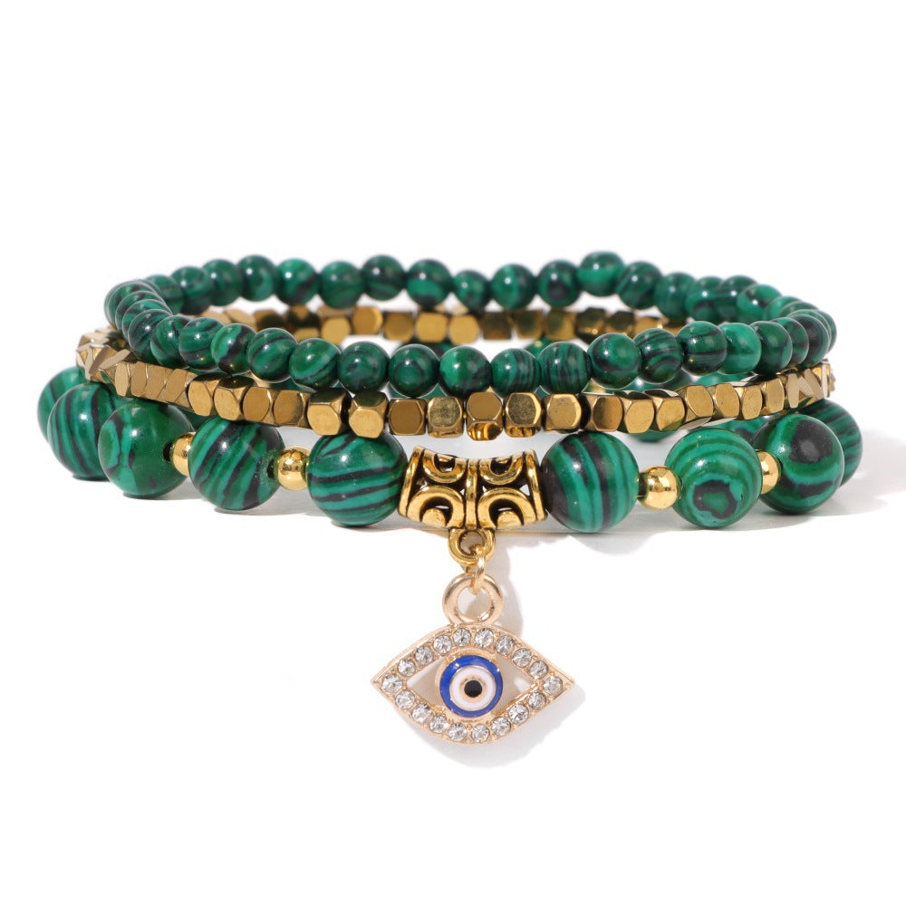 Posteo de ojo de diablo natural al por mayor Pinez turquesa con brazalete